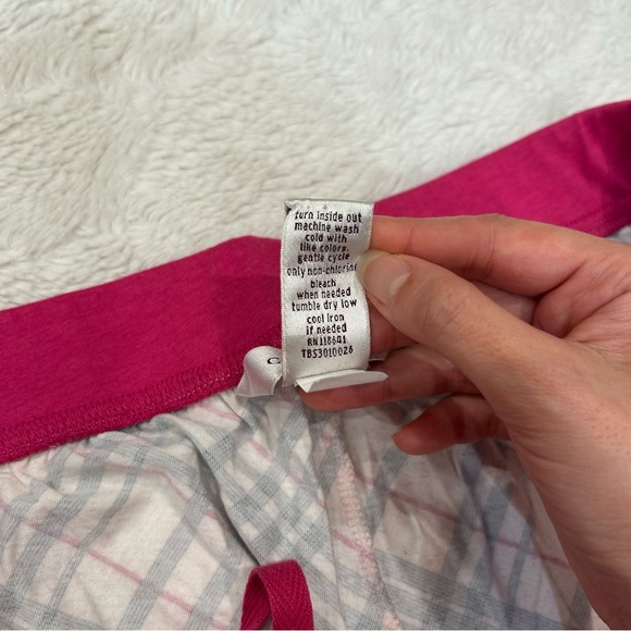 Cacique - Pink Plaid Elastic Waist Drawstring Pull On Lounge Pants - 22/24 - Picture 8 of 8